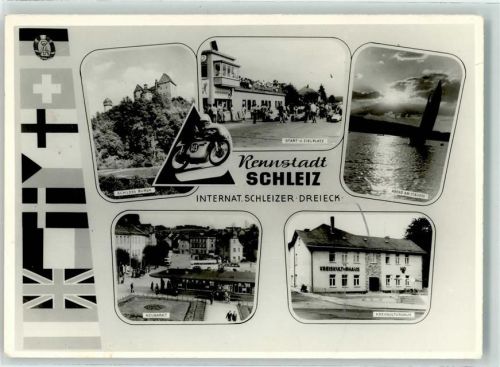 Schleiz 1973 Schloss Burgk Motorradrennstrecke Start und Ziel Stausee Neumarkt Kreiskulturhaus