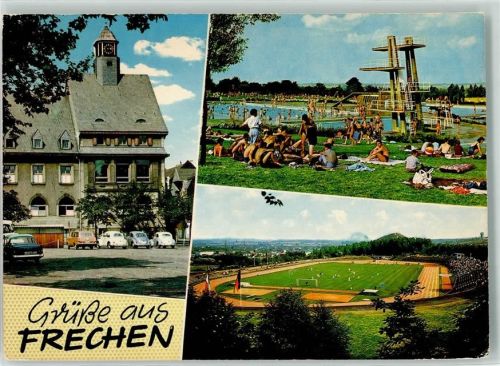 Frechen Schwimmbad Liegewiese Sprungturm Fußballstadion