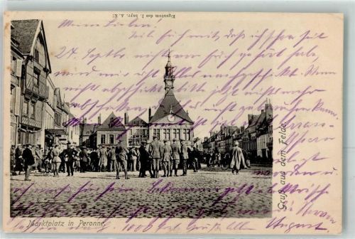 Peronne 1915 Marktplatz Rathaus