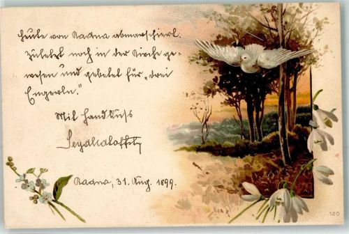 1899 Brieftaube Blumen