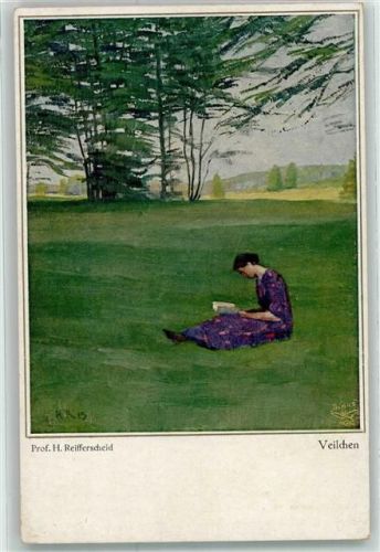 1917 Veilchen Frau Buch sign.Prof.H.Reifferscheid Kunst Kenner Karte Nr.5003