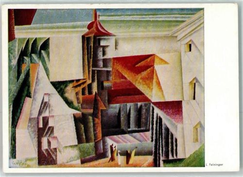 Wuppertal Kirche sign.Lyonel Feininger Von-der-Heydt-Museum Verlag Hanfstaengl Nr.400