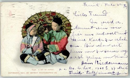1907 Ein bisschen Klatsch Kinder Tracht
