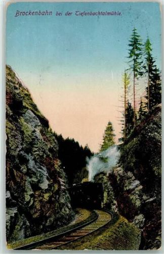 1913 Brockenbahn bei der Tiefenbachtalmühle AK