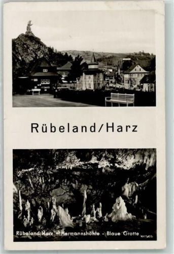 Rübeland Denkmal Bär Hermannshöhle Blaue Grotte Bahnpost Halberstadt- Zug 12