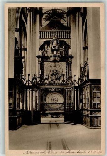 Lübeck Astronomische Uhr der Marienkirche auf AK