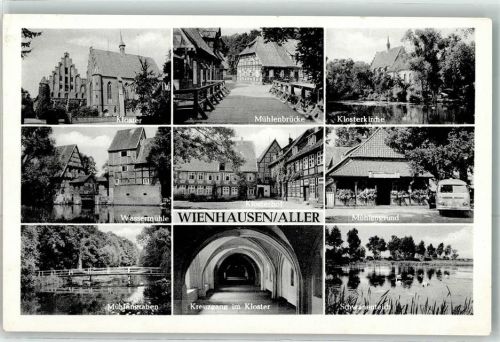 Wienhausen Kloster Mühlenbrücke Klosterkirche Wassermühle Mühlengrund Mühlengraben Kreuzgang im Kloster Schwanenteich