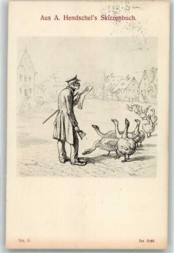 1921 aus dem Skizzenbuch im Amt der Ausrufer Gänse Nr. 6 Flaggenstempel
