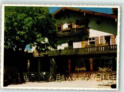 82467 W8101 Krün Foto AK Alpengasthof Barmsee Gasthaus