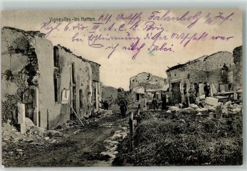 Vigneulles-les-Hattonchatel 1915 Zerstörte Häuser Uniform