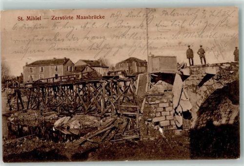 Saint-Mihiel 1915 zerstörte Maasbrücke Uniform