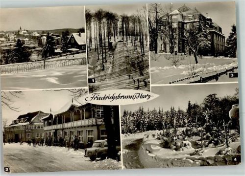 Friedrichsbrunn Winter HO-Hotel Zum Ramberg und FDGB-Erholungsheim Gustav Zabel Sanatorium Ernst Thälmann