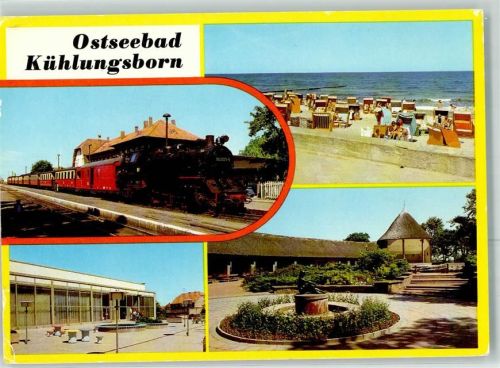 Kühlungsborn Molli auf den Bahnhof FDGB- Ferienheim Ernst Grube