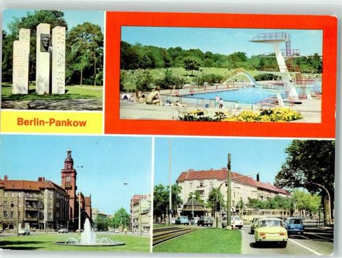 Pankow Kriegerdenkmal Schwimmbad Oldtimer Straßenbahn