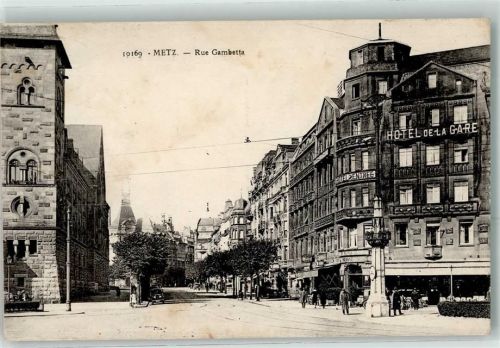 Metz Rue Gambetta Hotel de la Gare Auto Geschäfte