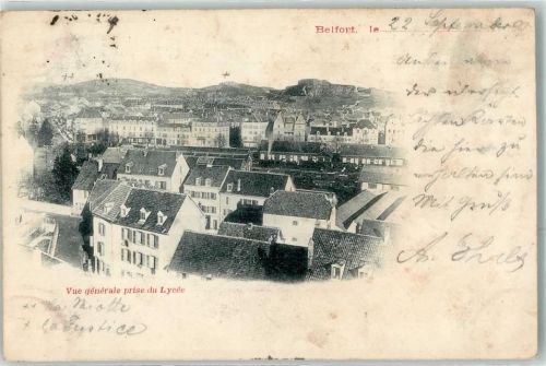 Belfort 1899 Blick aus dem Lycee