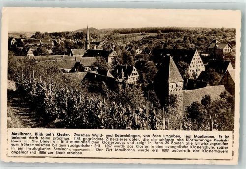 Maulbronn mit Cisterzienser Kloster und Chronik
