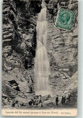 Bobbio Pellice 1910 Cascata del Pis ouvert Presso il Pian dei Morti Val Pellice
