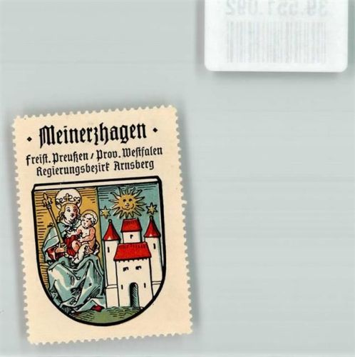 Meinerzhagen Klebemarke Stadtwappen Meinerzhagen Kaffee Hag