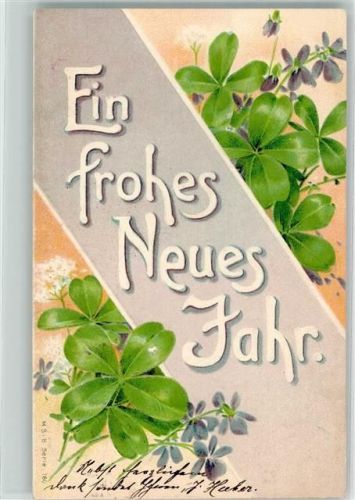 1903 Ein frohes Neues Jahr Lithographie M.S.i.B. Serie 160 Neujahr