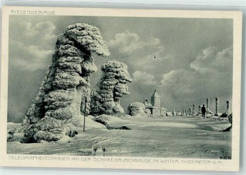 Schneegruben Baude Telegrafenstangen