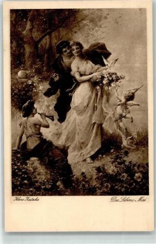 Des Lebens Mai Erotik Amor Frau Mann Taube W.R.B. u. Co Serie Nr. 3054