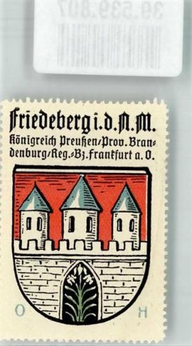 Friedeberg Neumark Wappen Königr. Preußen Prov. Brandenburg