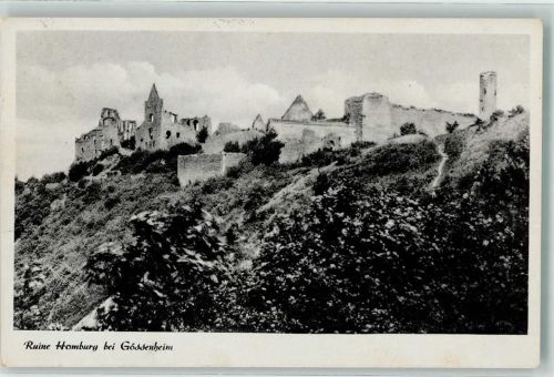Gössenheim 1952 Burg Ruine Homburg