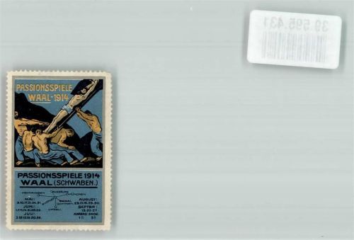 Waal Vignette Passionsspiele 1914 Blau Gold