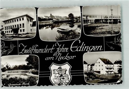 68535 W6803 Edingen-Neckarhausen Foto AK Rathaus 1200 Jahre Foto Metz