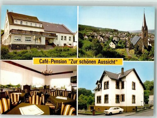 Dornburg Cafe Pension zur schönen Aussicht Gastraum Kronleuchter Auto Kirche