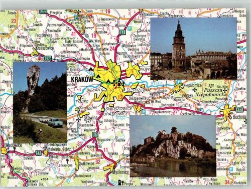 Krakau Landkarte Hauptmarkt Krakau Benediktinerabtei Tyniec
