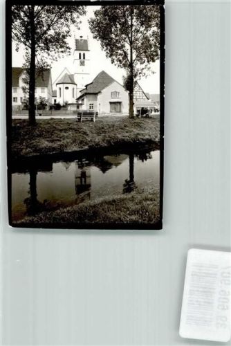 Ostrach St.Pankratius-Kirche Ort handschriftlich Foto Original aus Archiv eines Ansichtskartenverlags