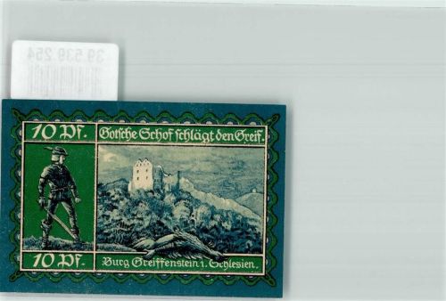 Greiffenberg 1920 Notgeld 10 Pfennig Burg