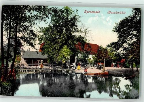 Lübbenau 1909 Gasthaus Buschmühle Ort lt. Stempel Tracht
