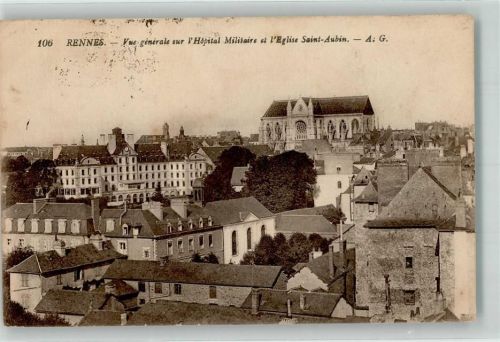 Rennes 1918 Kirche Saint-Aubin Krankenhaus Militär Feldpost
