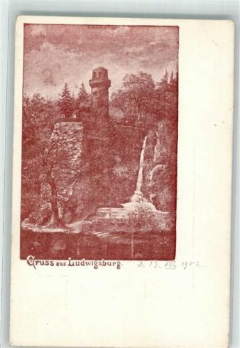 Ludwigsburg 1902 Zeichnung der Emichsburg Blühender Barock Königreich Württemberg Postkarte