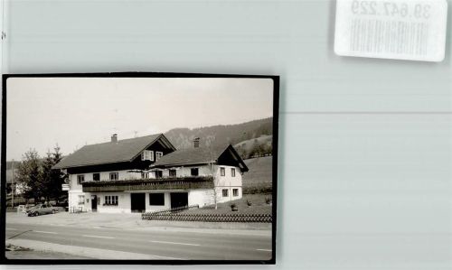 Wengen Haus Allgäu Gasthaus Terrasse Sonnenschirm Straße Auto Ort handschriftlich Foto Original aus Archiv eines Ansichtskartenverlags