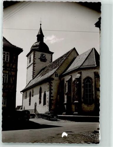 Knittlingen Foto Original aus Archiv eines Ansichtskartenverlags St. Leonhardkirche Oldtimer Ort handschriftlich
