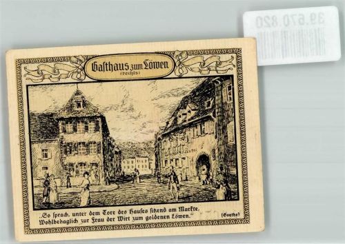 Emmendingen 50 Notgeld Gutschein 1921 Wappen Gasthaus zum Löwen