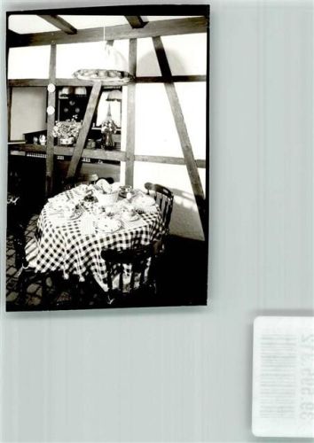 Herrenwies Pension Winter gedeckter Tisch Blumen Vase Balken Ort handschriftlich Foto Original aus Archiv eines Ansichtskartenverlags