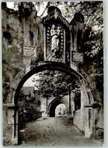 Münnerstadt Jörgentor Wappen Heiligenbild Foto AK