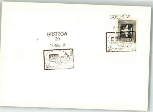 Güstrow Sonderstempel 8. Weltmeisterschaften 1968 DDR