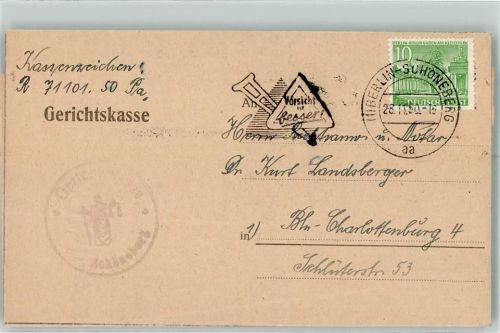 Schöneberg Werbestempel Gerichtskasse