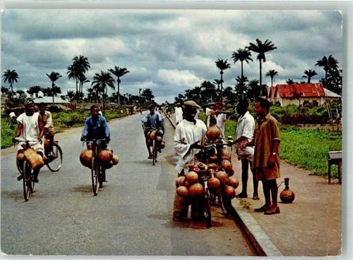 Accra 1960 Tracht Kalbassen Marktszene Ort lt. Stempel