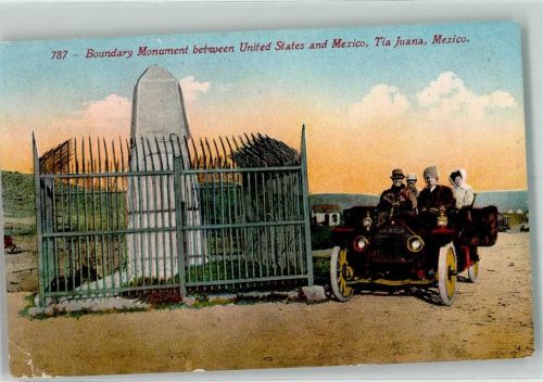Tijuana 1912 Denkmal Boundary Auto Oldtimer Tia Juana