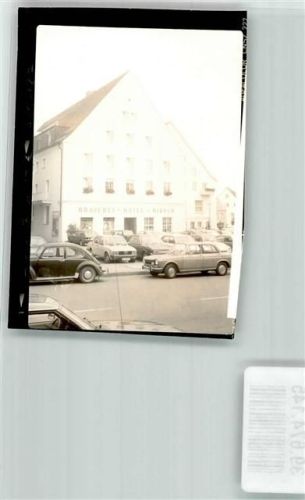 Ottobeuren Hotel Hirsch Auto VW-Käfer Ort handschriftlich Foto Original aus Archiv eines Ansichtskartenverlags