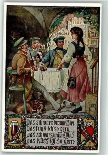 Das schwarzbraune Bier Volksliederkarte Nr. 6