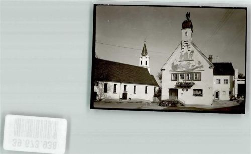 Grönenbach Kirche Ort handschriftlich Foto Original aus Archiv eines Ansichtskartenverlags