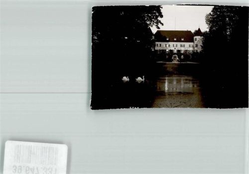 Jettingen-Scheppach Schloss See Schwan Ort handschriftlich Foto Original aus Archiv eines Ansichtskartenverlags